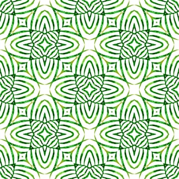 Exotic seamless pattern. Green modern boho chic summer design. Summer exotic seamless border. Textile ready favorable print, swimwear fabric, wallpaper, wrapping.