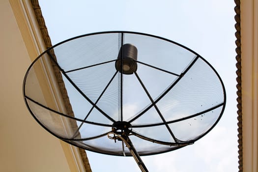 The big satellite dish is black color