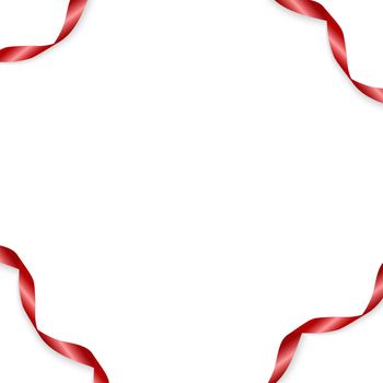 Design Product Red Ribbon. 3D Realistic Vector Illustration. EPS10