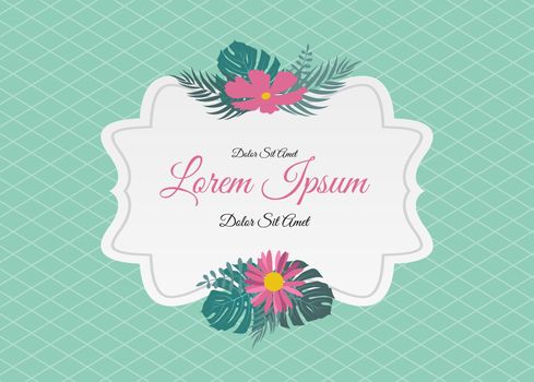 Abstract Vintage Frame with Flowers Vector Illustration EPS10