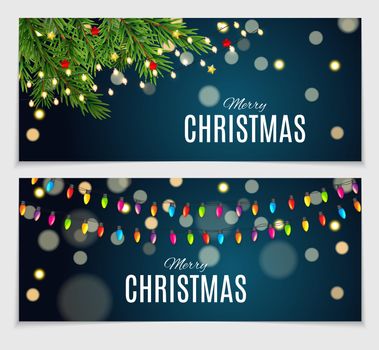 Abstract Beauty Christmas and New Year Card Collection Set Vector Illustration. EPS10