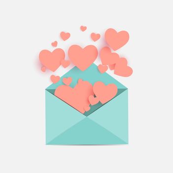 Envelope with Heart Symbol. Love and Feelings Background Design. Vector illustration EPS10