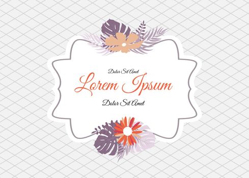 Abstract Vintage Frame with Flowers Vector Illustration EPS10