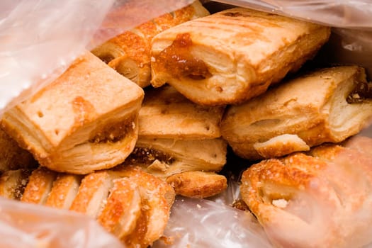 Puff pastry isolated on a white background close up