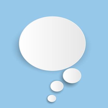 Abstract white cloud icon isolated on blue background. Vector illustration EPS10