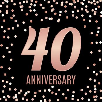 Celebrating 40 Anniversary emblem template design with gold numbers poster background. Vector Illustration EPS10