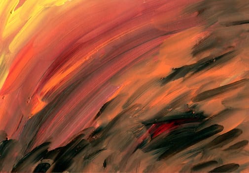 Picturesque orange red brown acrylic oil painting texture
