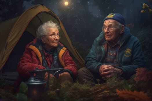 Old people healthy lifestyles, Gym, Fitness, doing sport, Elderly, people hiking and happy fitness , relax trekking together. Health, wellness , sport active lifestyle motivation with cardio