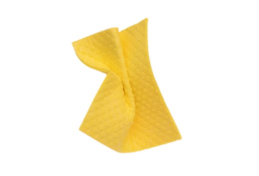 Square yellow rag isolated on white background