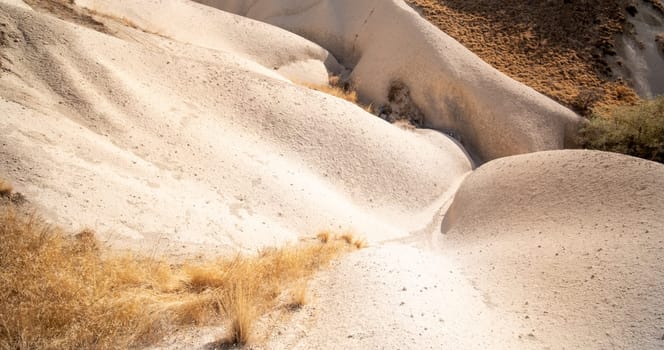 Unusual mountainous formations in Cappadocia, Turkey