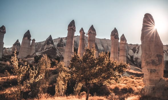 huge structures of Love valley in Cappadocia, Turkey