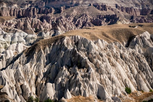 Panoramic landscape with mountains in Cappadocia, Turkey