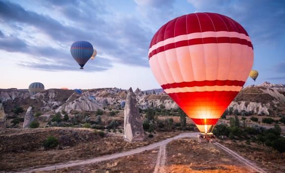 Colorful hot air balloon festival in Cappadocia, Turkey