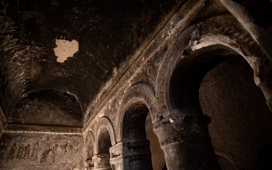 Astonishing Selime Monastery ceiling of cathedral sized church in Cappadocia, Turkey