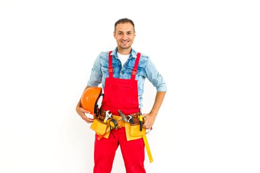 construction workers on a white background.