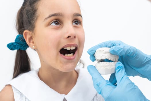 modeling of artificial teeth on a plaster model.