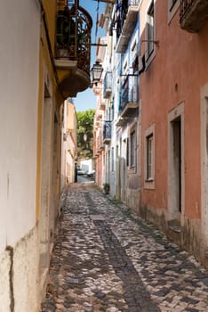 typical houses in Lisbon street, the capital of Portugal