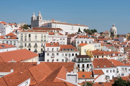 old city town panorama of Lisbon, capital city of Portugal