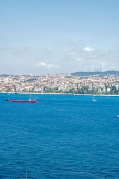 The Bosphorus. The strait that connects the Black Sea to the Sea of Marmara and marks the boundary between the Europe and the Asia
