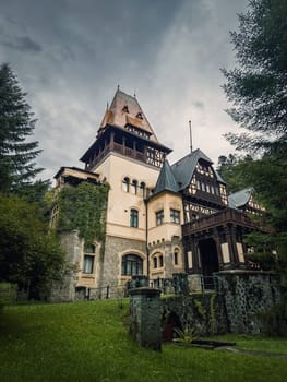 Pelisor castle royal summer residence in Sinaia, Romania. A part of the famous Peles complex in the Carpathian mountains, Prahova County, Transylvania.