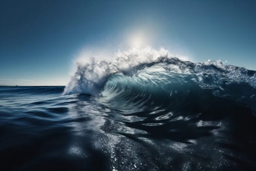 crash stormy ocean water sea pure tropical blue surfing cool liquid environment coast wave hawaii environmental recreation motion nature splash. Generative AI.