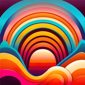 Retro groovy Gradient striped background background texture