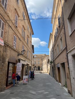 Italy, Ancona, Loreto - April 2023 Medieval village scenes