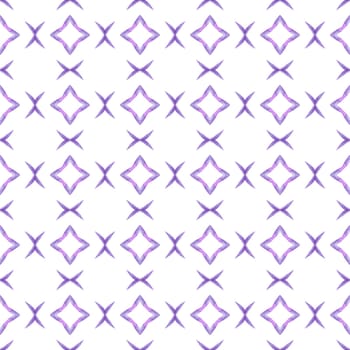 Ethnic hand painted pattern. Purple delightful boho chic summer design. Textile ready exquisite print, swimwear fabric, wallpaper, wrapping. Watercolor summer ethnic border pattern.