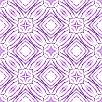 Exotic seamless pattern. Purple fair boho chic summer design. Summer exotic seamless border. Textile ready neat print, swimwear fabric, wallpaper, wrapping.