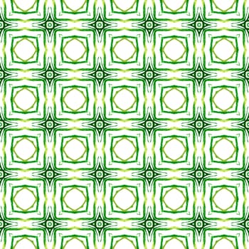 Textile ready neat print, swimwear fabric, wallpaper, wrapping. Green stunning boho chic summer design. Watercolor medallion seamless border. Medallion seamless pattern.