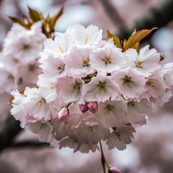 A photograph of cherry blossom trees in full bloom, featuring the joy and beauty of springtime.