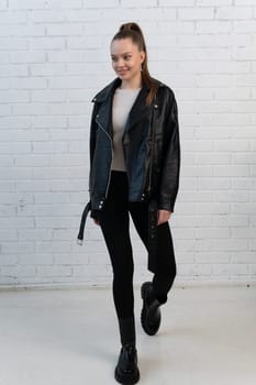 clothes jacket clothing style isolated black white fashion leather background zipper casual design