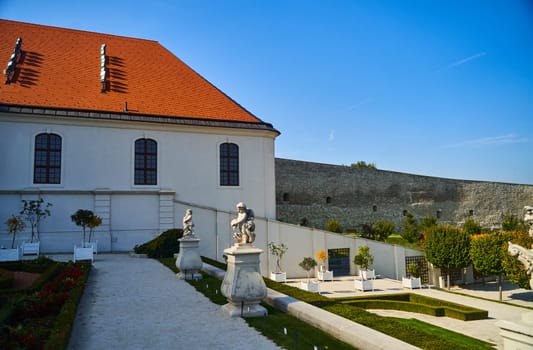 Slovakia, Bratislava - October 8, 2022: The white walls of the Bratislava Castle. High quality photo