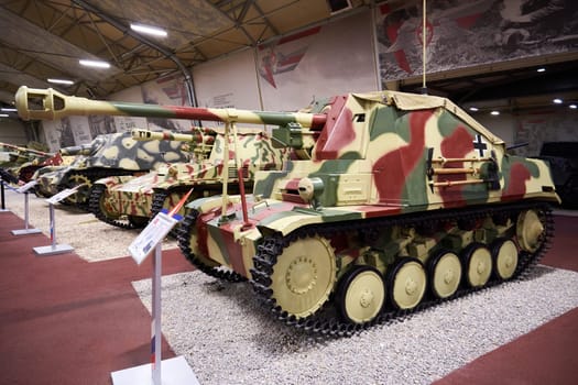 Kubinka, Moscow region, Russia - November 13, 2022: German self-propelled anti-tank gun Marder II in the museum