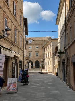 Italy, Ancona, Loreto - April 2023 Medieval village scenes