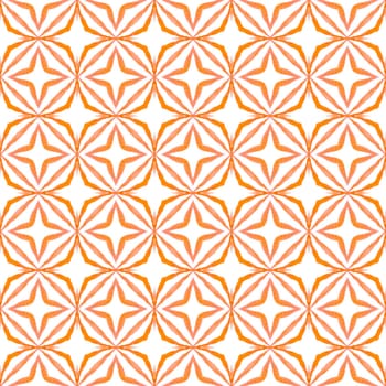 Summer exotic seamless border. Orange fabulous boho chic summer design. Textile ready fancy print, swimwear fabric, wallpaper, wrapping. Exotic seamless pattern.