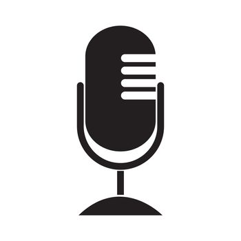 Microphone Icon flat design vector illustration EPS10