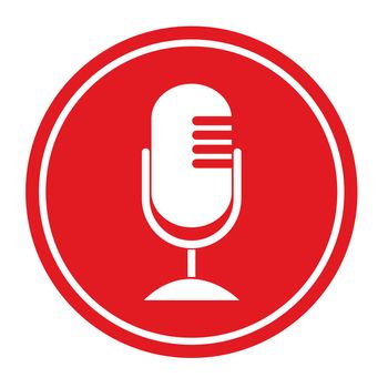 Microphone Icon flat design vector illustration EPS10