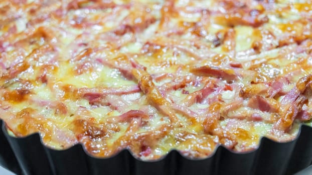 pizza on a blackboard close-up with blur. photo