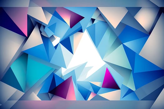 white, blue, purple geometric triangle abstract background illustration. winter, cold, mood abstract background