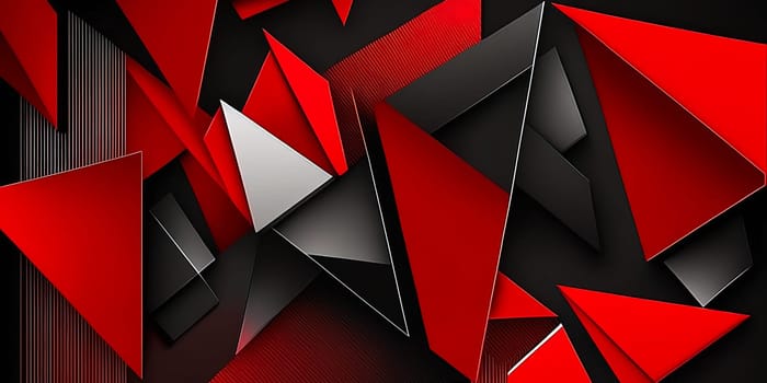 red and black geometric triangle abstract background illustration. modern technology innovation concept background