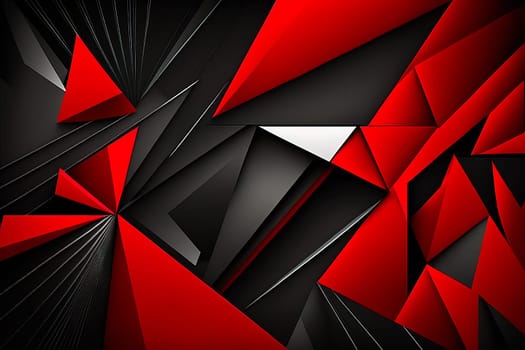 red and black geometric triangle abstract background illustration. modern technology innovation concept background