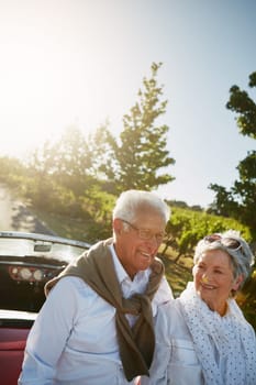 Road trip anticipation makes each day more exciting. a senior couple going on a road trip