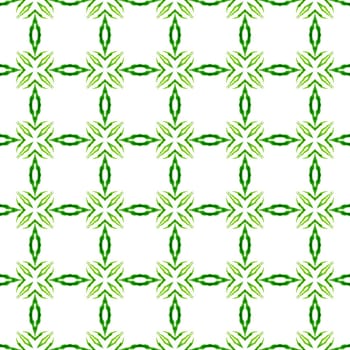Green geometric chevron watercolor border. Green ravishing boho chic summer design. Textile ready cute print, swimwear fabric, wallpaper, wrapping. Chevron watercolor pattern.