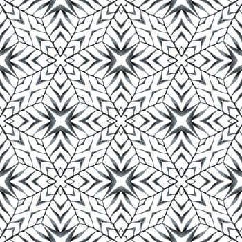 Striped hand drawn design. Black and white unusual boho chic summer design. Repeating striped hand drawn border. Textile ready powerful print, swimwear fabric, wallpaper, wrapping.