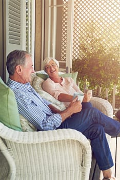 Still so in love. a senior couple sitting outdoors