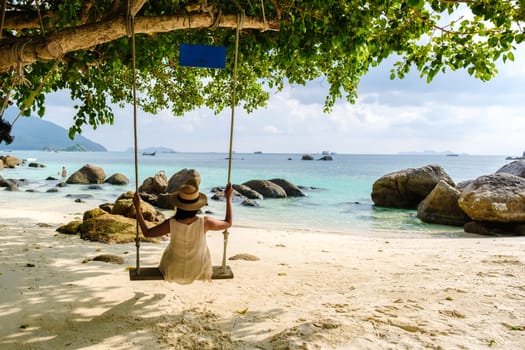 Asia women on vacation at Koh Lipe Island Thailand