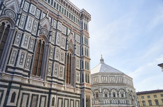 Florence, Italy - 12.02.2023: View of the dome of the Cathedral of Santa Maria del Fiora. High quality photo