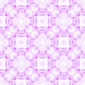 Summer exotic seamless border. Purple lively boho chic summer design. Exotic seamless pattern. Textile ready wondrous print, swimwear fabric, wallpaper, wrapping.
