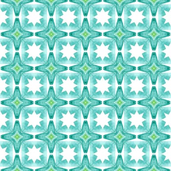 Green geometric chevron watercolor border. Green interesting boho chic summer design. Textile ready outstanding print, swimwear fabric, wallpaper, wrapping. Chevron watercolor pattern.